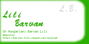 lili barvan business card